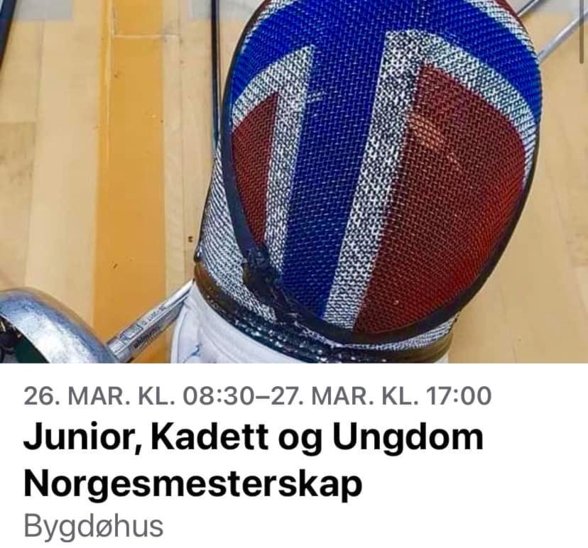 NM for Junior, kadett og Ungdom 26 og 27 mars 2022